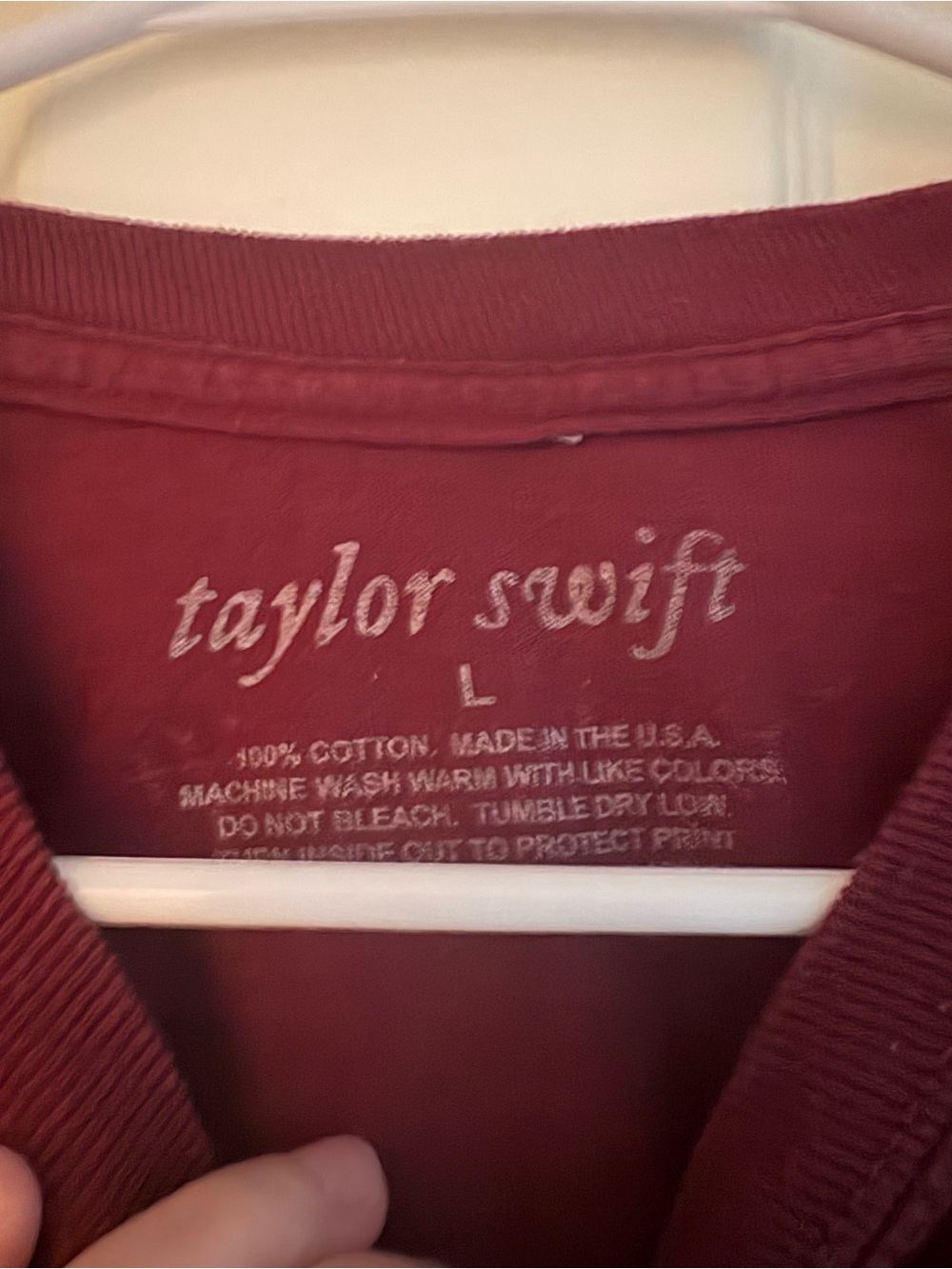 Taylor Swift Folklore Maroon Graphic Cropped Long Sleeve L - Picture 5 of 5